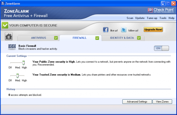 Antivirus e Firewall gratis 2013 - ZoneAlarm Free Antivirus + Firewall 2013